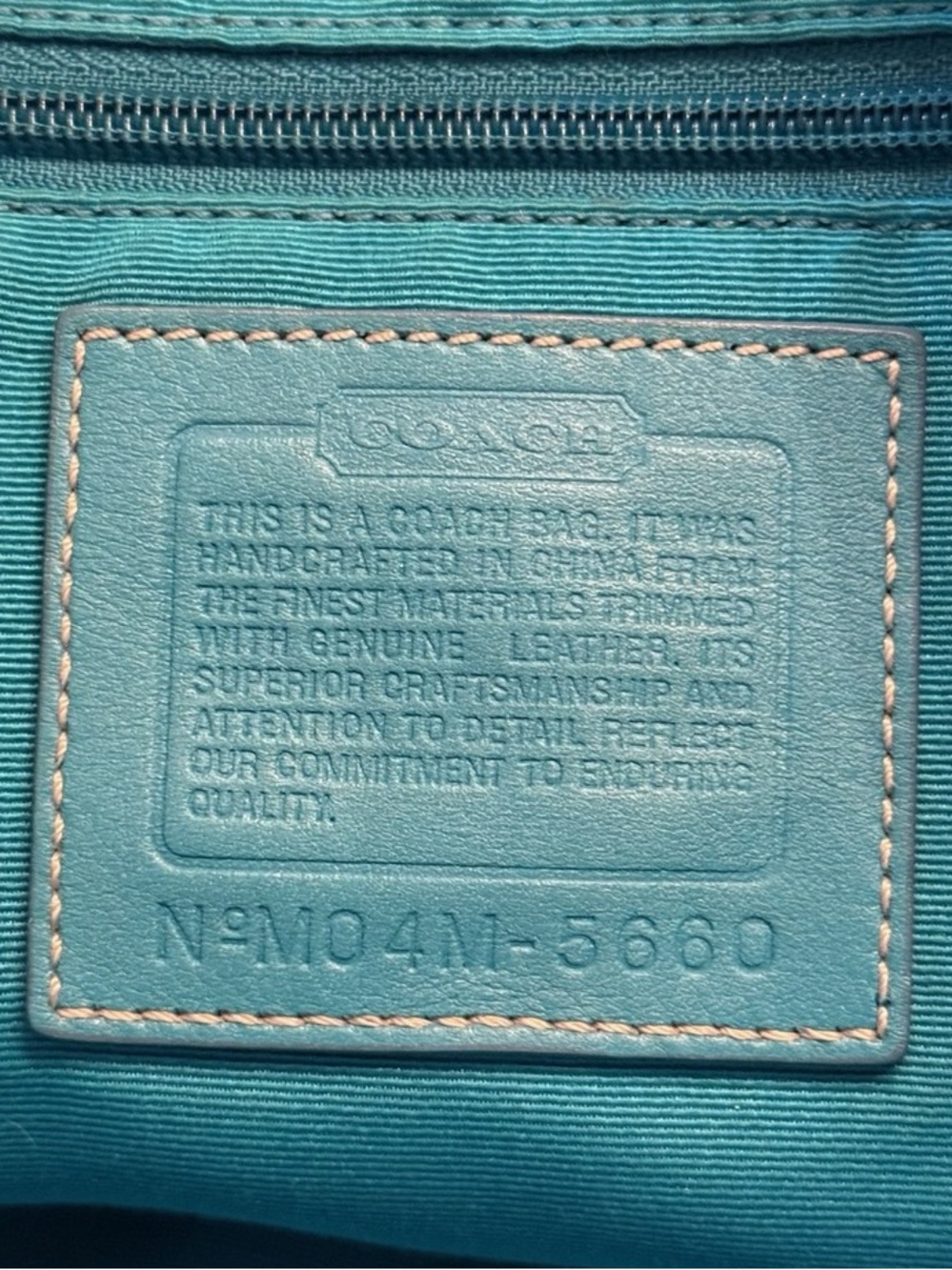 Coach Style 5660 Scribble Small Tote with Teal Straps - Picture 11 of 11